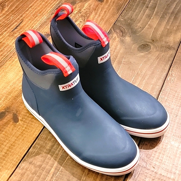 xtratuf Other - XTRATUF rubber ankle navy boots Waterproof. Sz 8 mens Non-slip